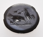 Hahn, Henne und drei Küken