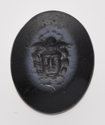 Medusenkopf mit Schlangenpaar über dem Haupt und am Hals